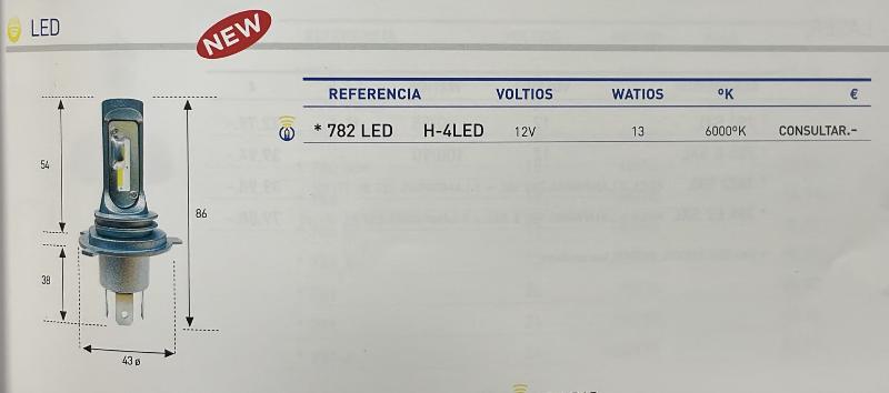 AMOLUX 779LED - LAMPARA LED H-7 12V 13W 6000K HOMOLOGADA 1 UNIDAD