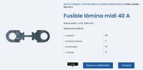 MAI MDL40 - FUSIBLE LáMINA MIDI 40 A