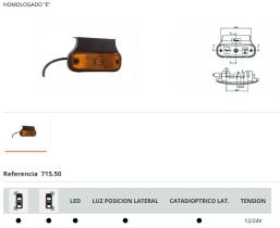 RINDE 71550 - LUZ POS.LAT.CONEC.RAP.SOPOR