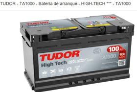 Tudor TA1000 - *NETO* BTR. TUDOR 100AH 900A 353/175/190 +D