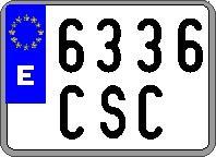 Matriculas Europeas 103 - PLACA ORDINARIA MOTOCICLETA 220 X 160