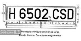 Matriculas Europeas 114 - PLACA VEHíCULO HISTóRICO LARGA  520 X 110