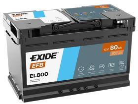EXIDE EL800 - *NETO* BATERIA EXIDE EFB 12V 80AH 720A 315X175X190 +D