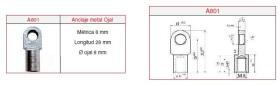 MRS OJO20 - CONECTOR OJO METRICA 8MM