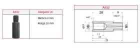 MRS PROL820 - PROLONGADOR M8 20MM