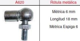 MRS ROT30 - ROTULA *COMPLETA* H6/M6 BOLA 10MM *A620*