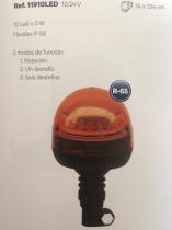 Tecnocem 11910LED - *NETO* LUZ GIRATORIA TECNOCEM BASE FLEXIBLE R-65 12/24V