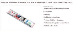Pool Line 761070 - *NETO* PARASOL ALUMINIZADO HELIOS DOBLE BURBUJA MED.130 X 70