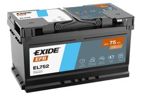 EXIDE EL752 - *NETO* BATERIA EXIDE EFB 12V 75AH 730A +D 315X175X17