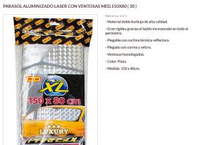 Pool Line 6453 - *NETO* PARASOL ALUMINIZADO LASER CON VENTOSAS MED.150X80