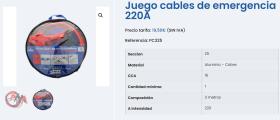 MAI PC325 - JUEGO CABLES DE EMERGENCIA GASOLINA SECCIÓN 25 220AMP