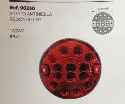 Tecnocem 90260 - PILOTO LED REDONDO 12/24V ROJO