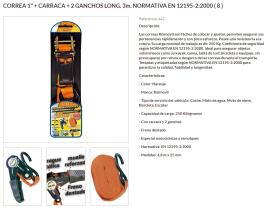 Pool Line 442 - CORREA 1" + CARRACA + 2 GANCHOS LONG. 3M. NORMATIVA EN 12195