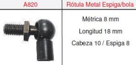 MRS ROT35 - ROTULA *COMPLETA* H8/M8 BOLA 10MM