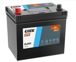 EXIDE EL605 - BATERIA EXIDE EFB 12V 60AH 520A 230X173X222 +I