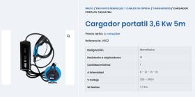 MAI VE02 -  CARGADOR PORTATIL 3,6 KW 5M
