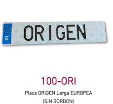 Matriculas Europeas 100C - PLACA ORDINARIA LARGA EUROPEA 520X109 SIN BORDÓN