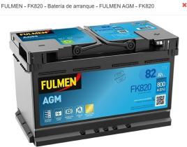 Fulmen FK820 - *NETO* BTR. FULMEN AGM 82AH 800A 315/175/190 +D