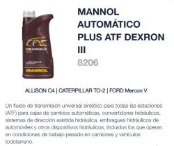 MANNO MN8206 - MANNOL ACEITE ATF DEXRON III 1 LITRO