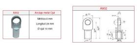 MRS OJO40 - CONECTOR OJO METRICA 8MM OJAL 10MM
