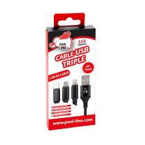 Pool Line 706090 - CABLE TELEFONÍA TRIPLE  B, C , IPHONE 2.1 AMP (LONG.1,2 M)